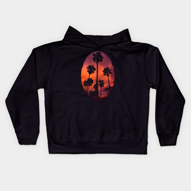 Red Palmset Kids Hoodie by Arcuedes